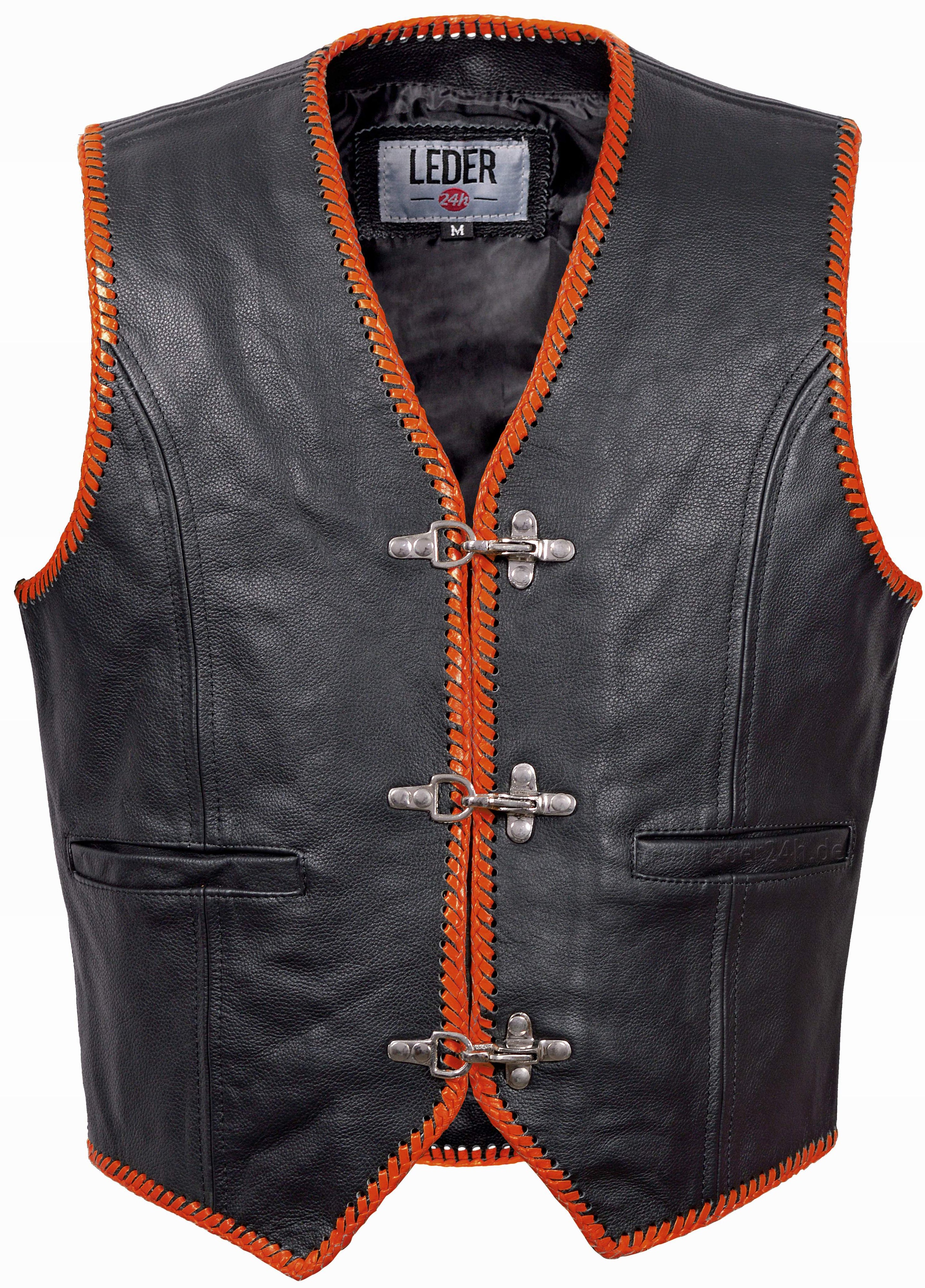 Leder24h Biker Kutte Herren Lederweste Lederkutte Motorrad Weste