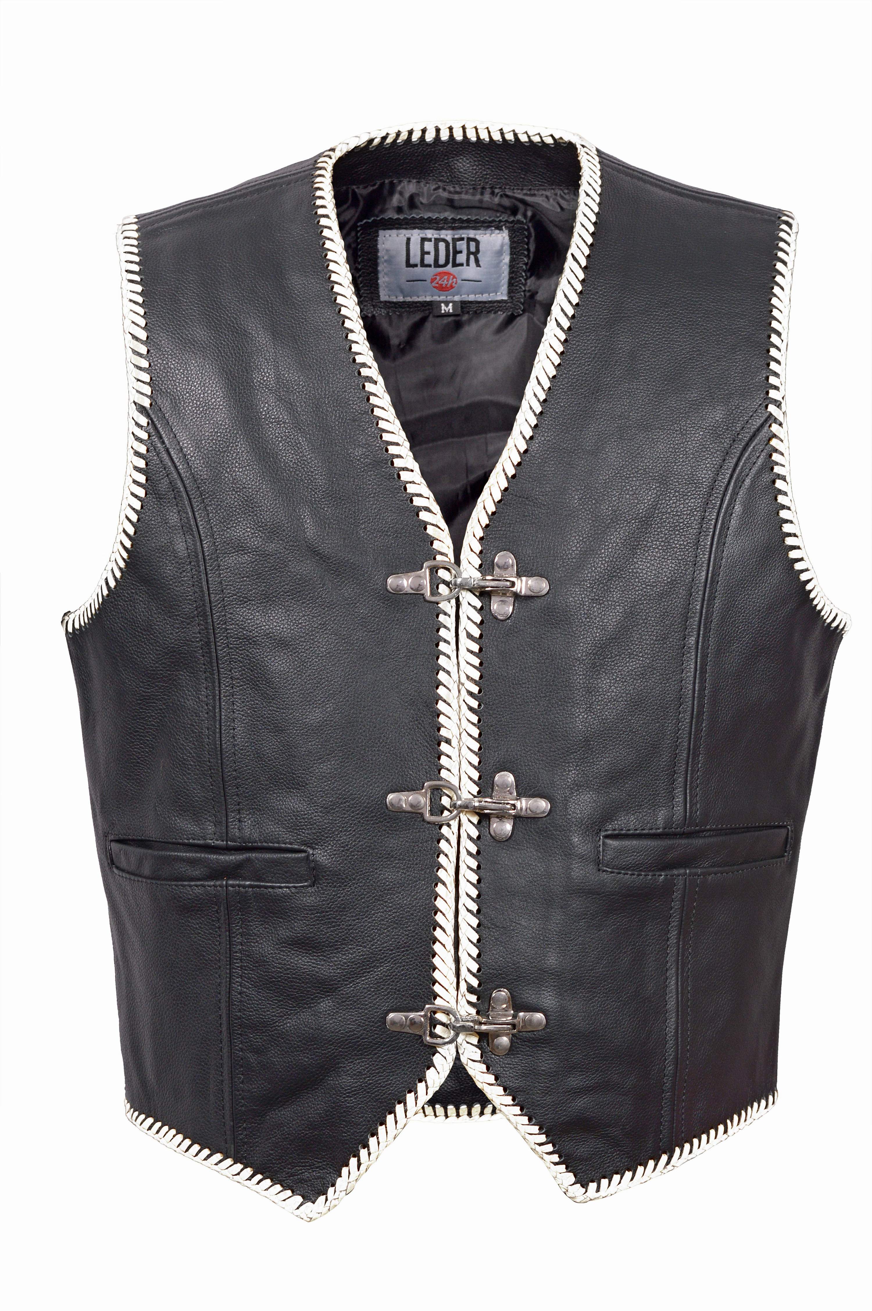 Leder24h Biker Kutte Herren Lederweste Lederkutte Motorrad Weste