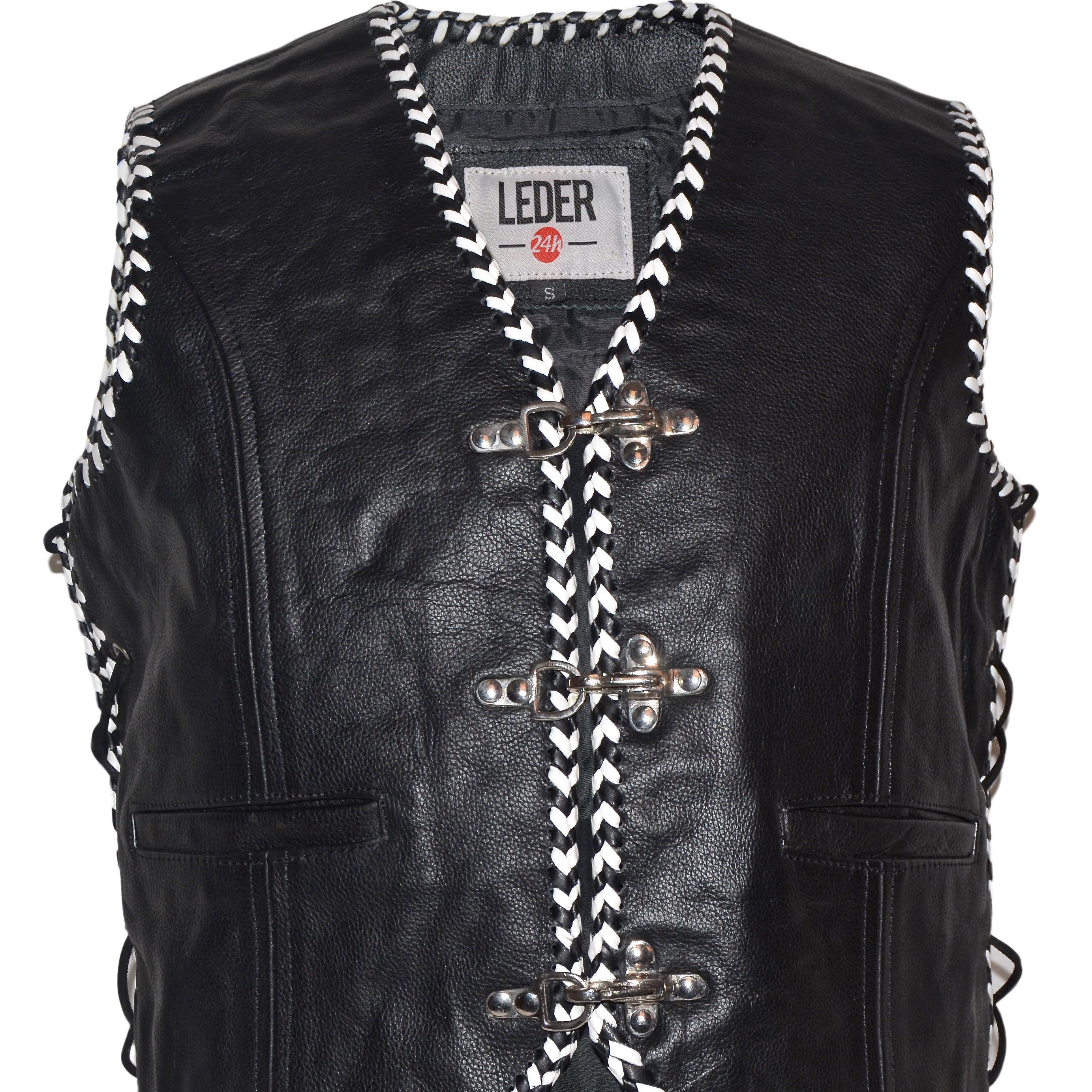 Schwarze Biker Lederweste
