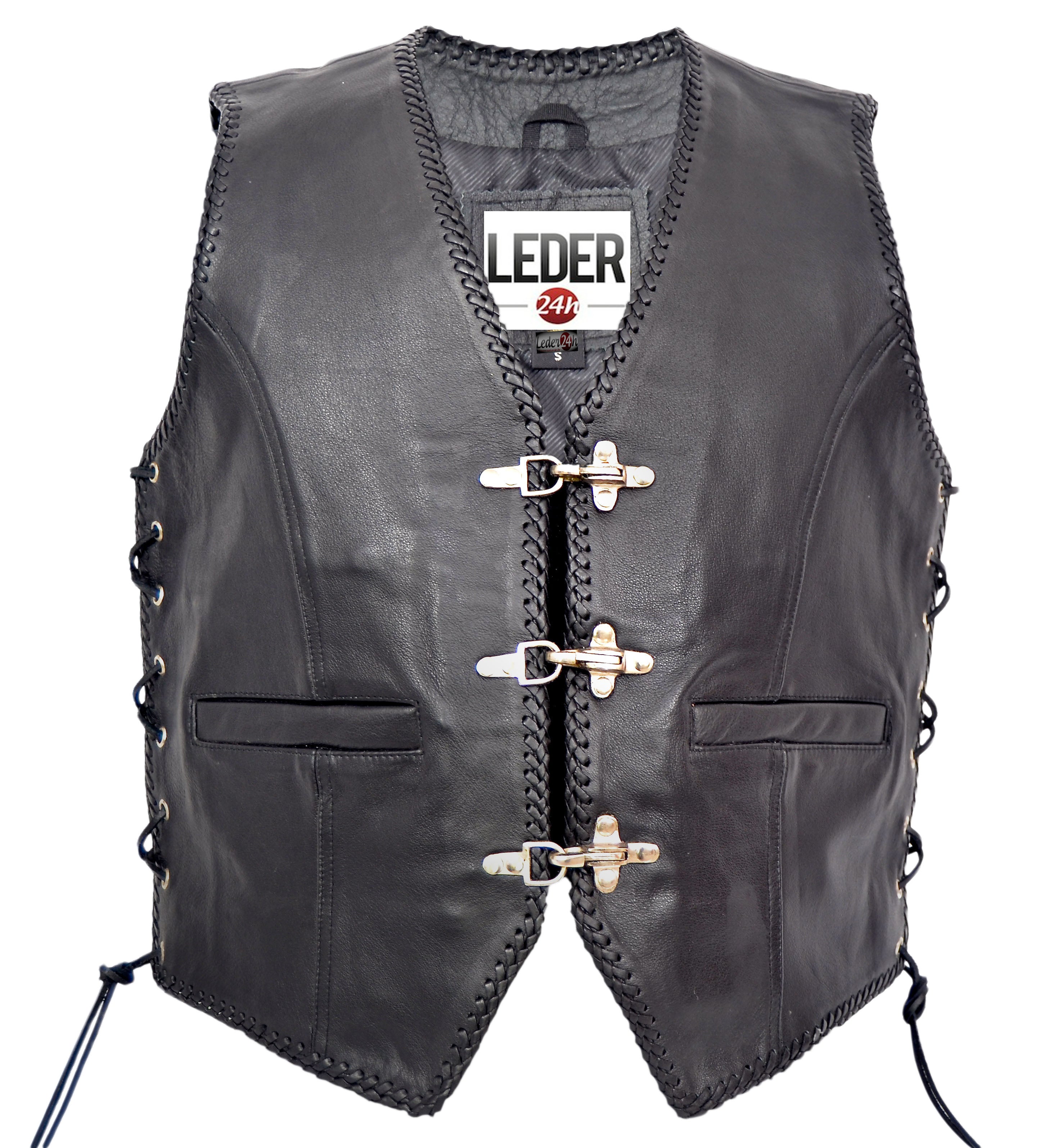Leder24h Biker Kutte Herren Lederweste Lederkutte Motorrad Weste