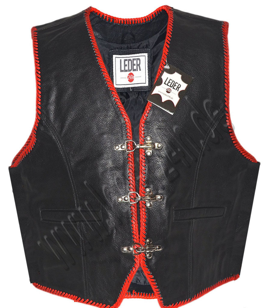 Leder24h Biker Kutte Herren Lederweste Lederkutte Motorrad Weste