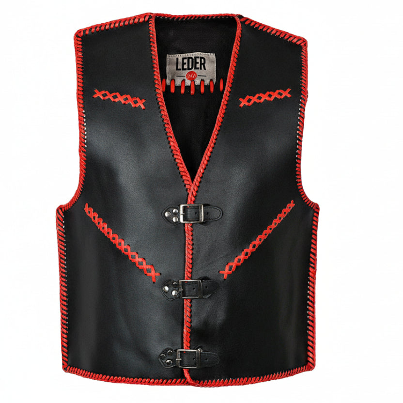 Biker Lederweste Muster