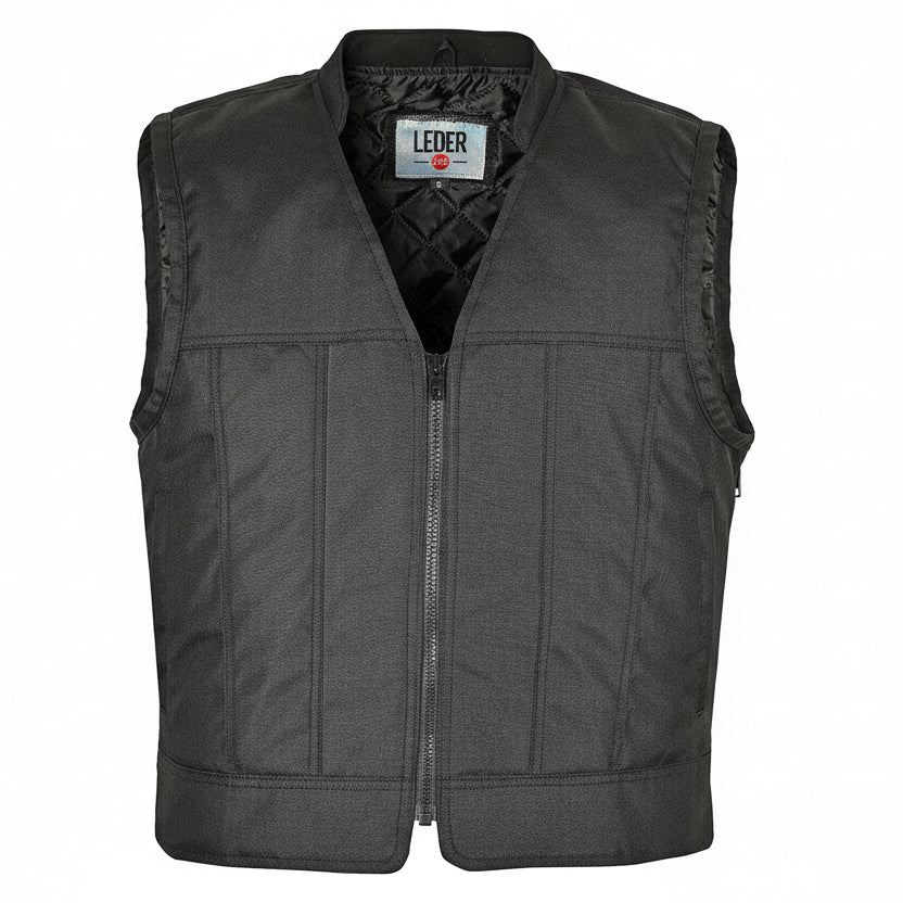 Schwarze Textilweste Herren