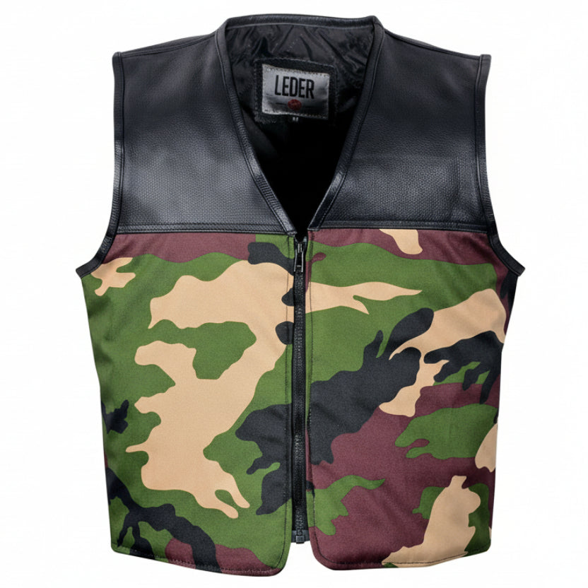 Leder Camouflage Weste