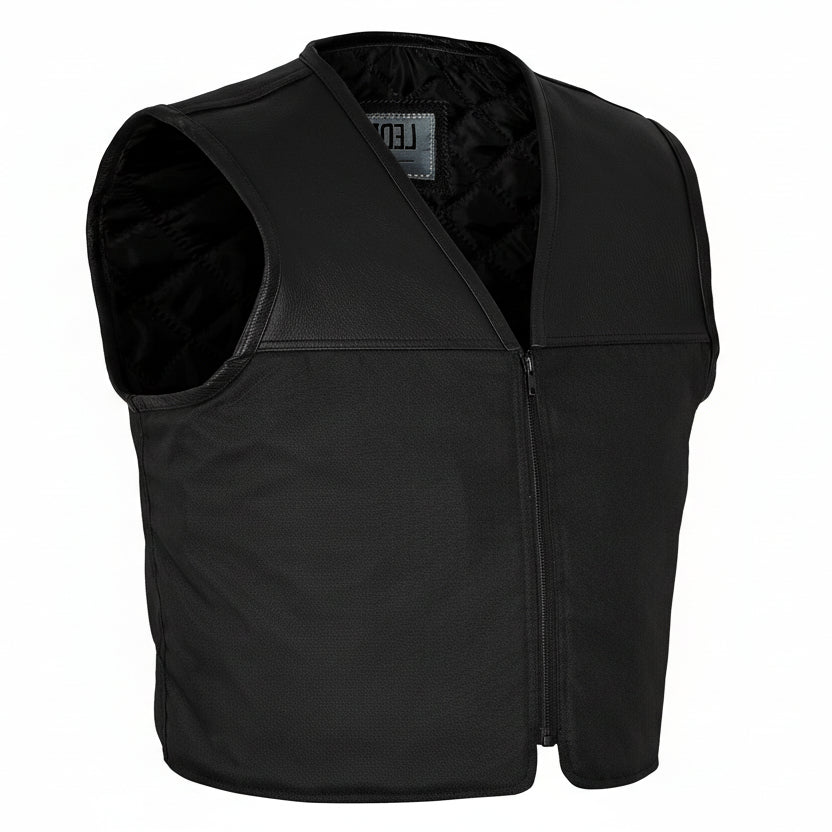 Leder Textilweste Herren