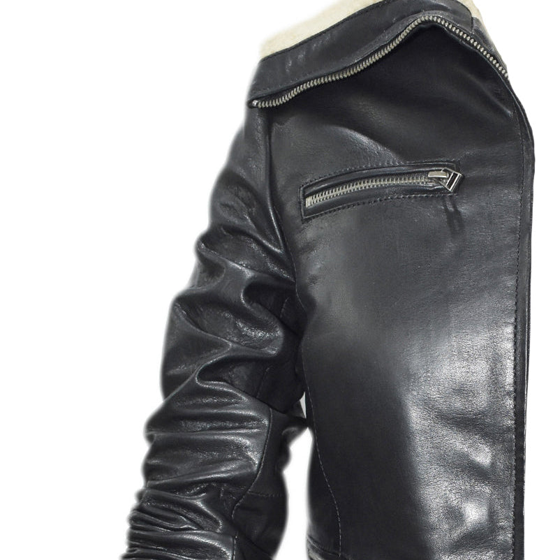 Moderne Lederjacke Schwarz