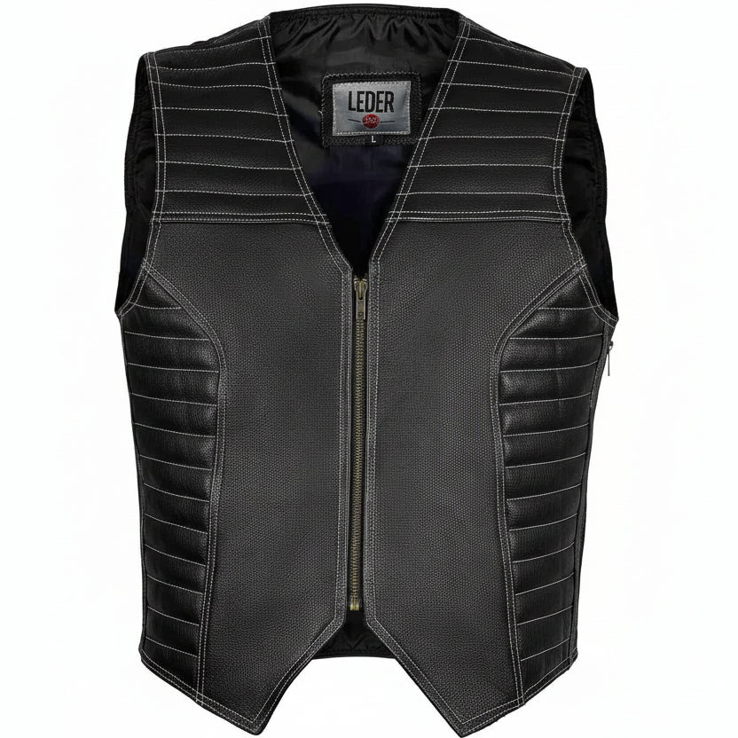 Motorrad Lederkutte Schwarz