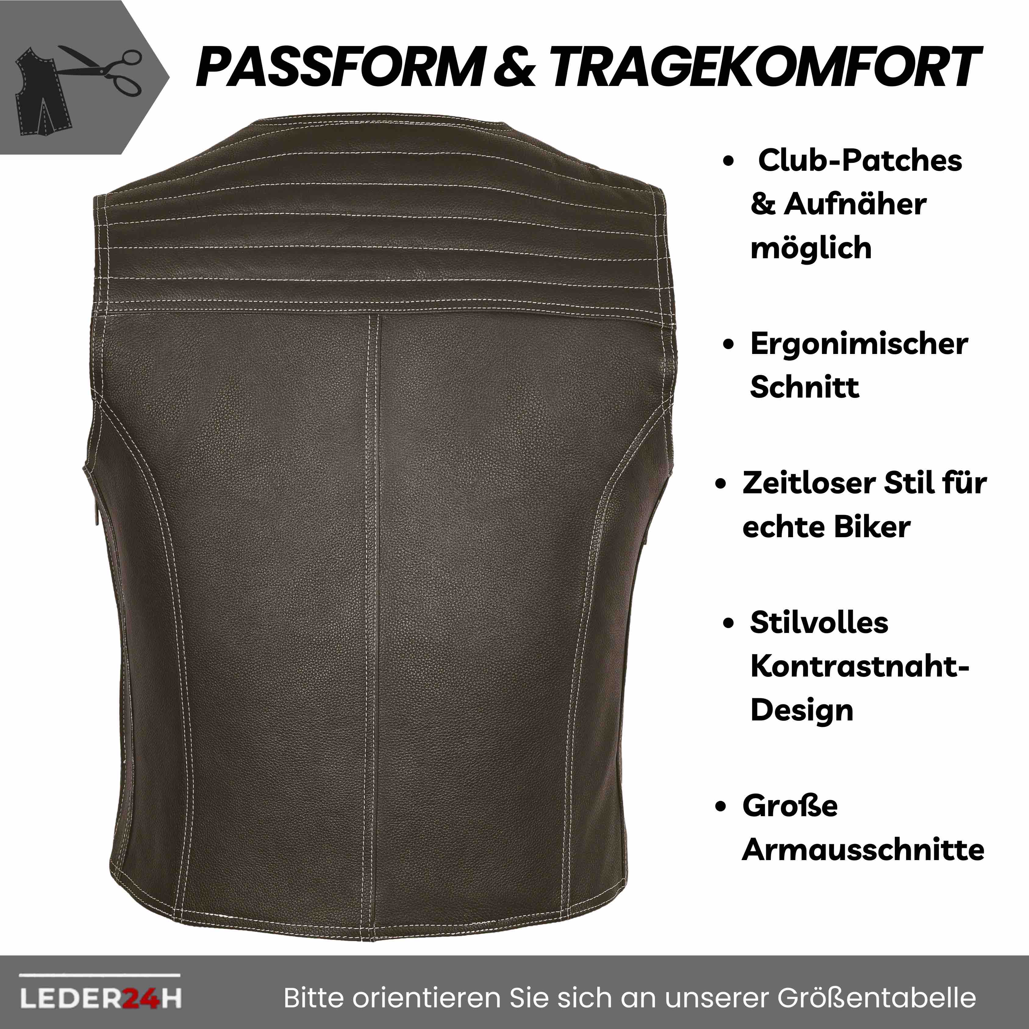 Motorrad Lederkutte Schwarz