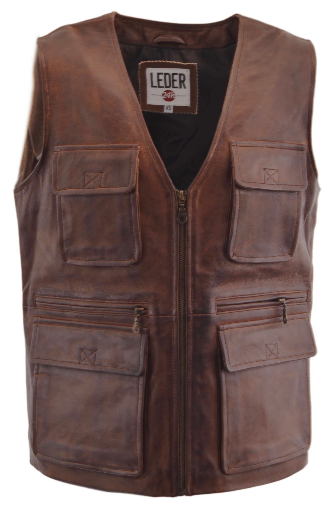 Outdoor Lederweste Herren