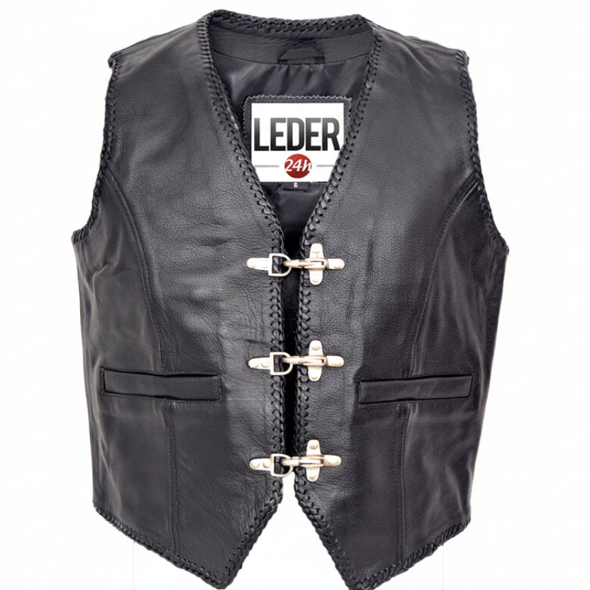 Biker Lederweste Karabiner