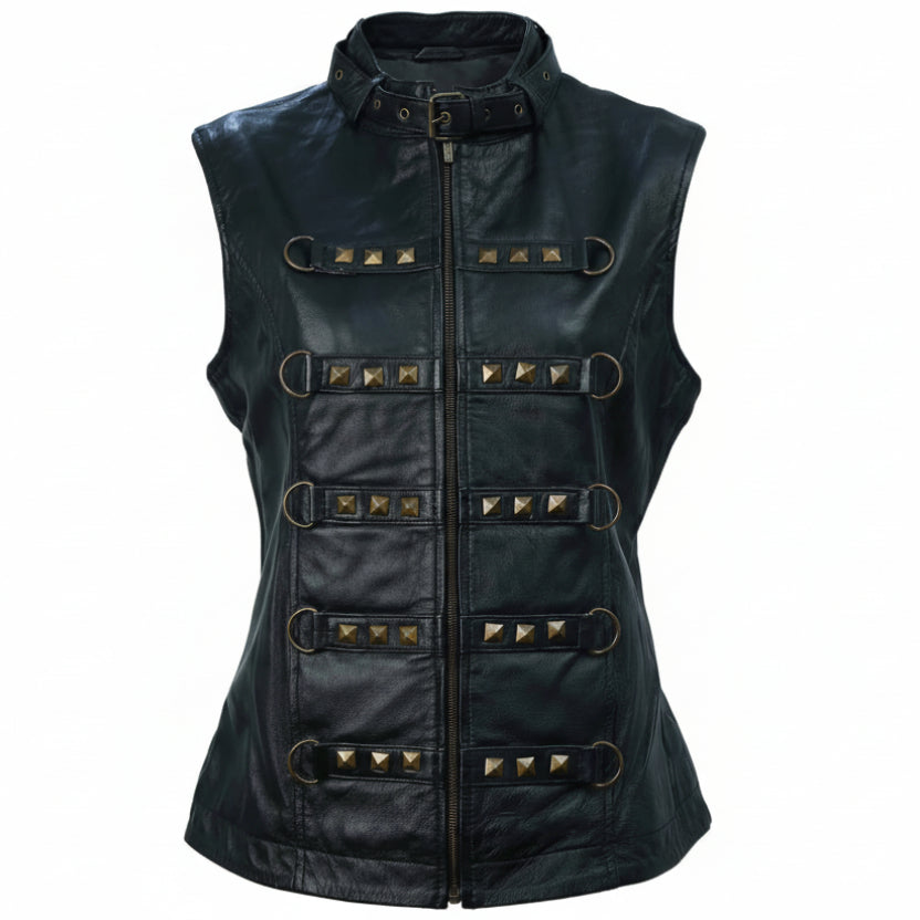 Luxuriöse Gothic Lederweste Damen