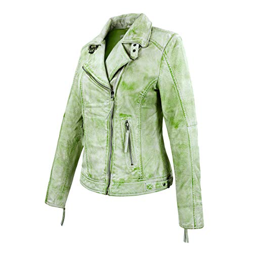 Exklusive Lederjacke Gelb Damen