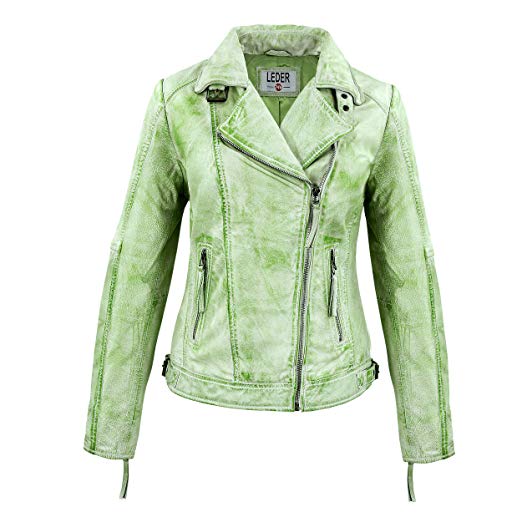 Exklusive Lederjacke Gelb Damen