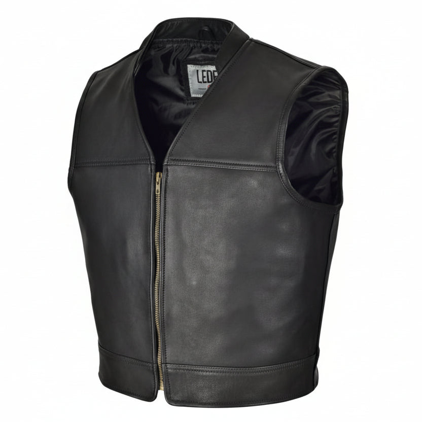 Motorrad Lederkutte Schwarz