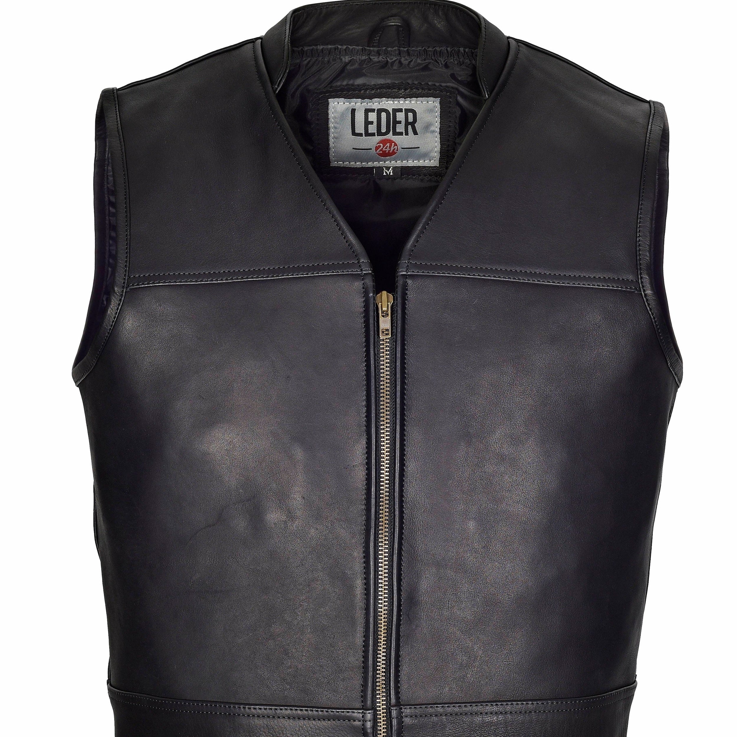 Motorrad Lederkutte Schwarz