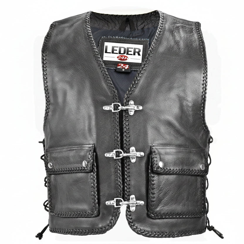Biker Lederweste Karabiner