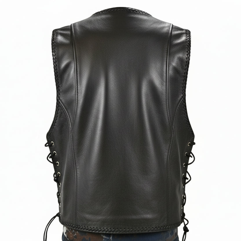 Biker Lederweste Karabiner