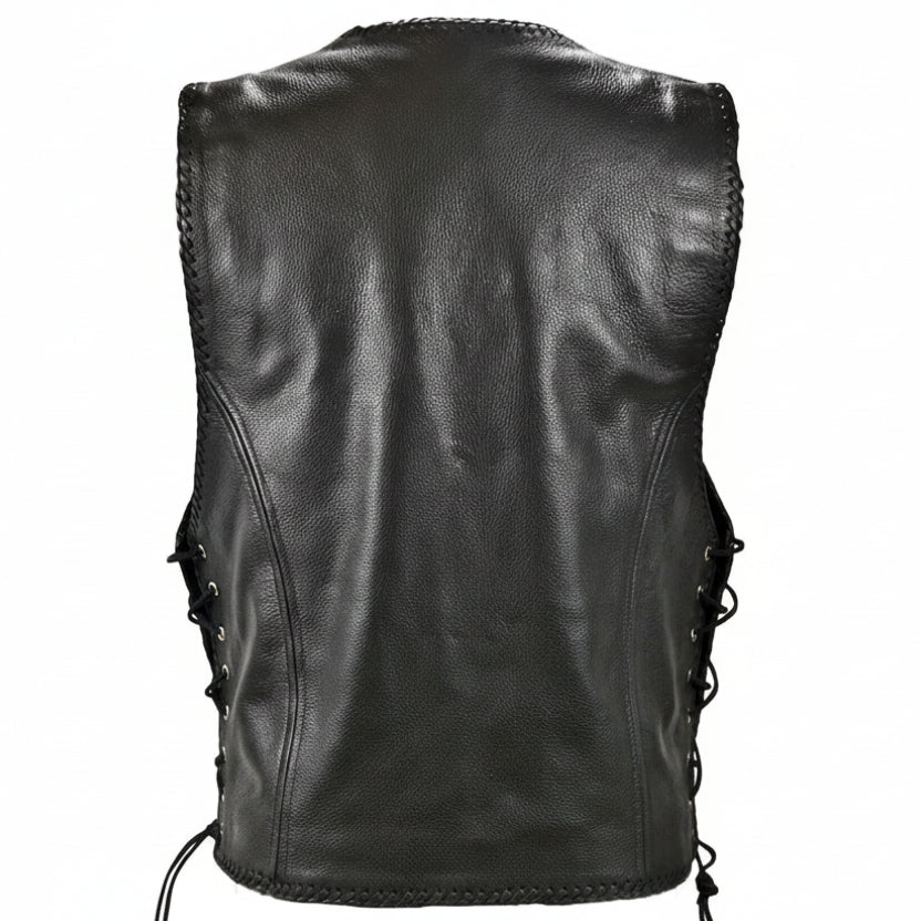 Biker Lederweste Taschen