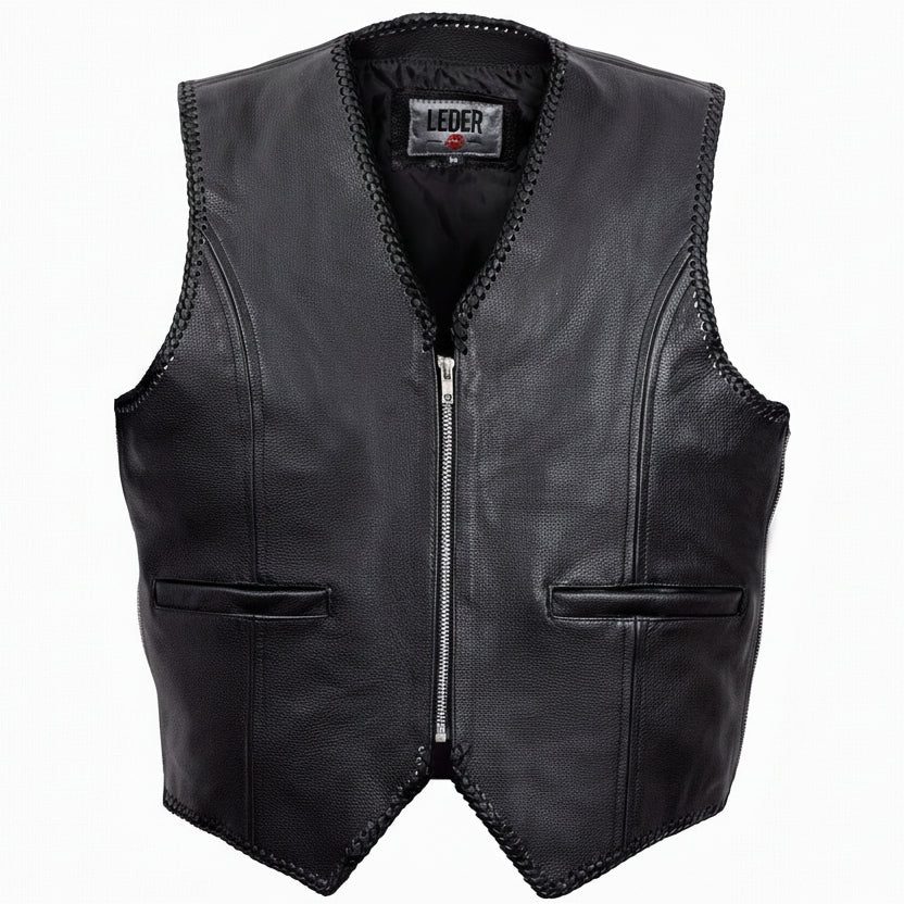 Herren Biker Lederweste