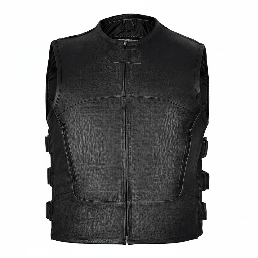 Motorrad Lederkutte Schwarz