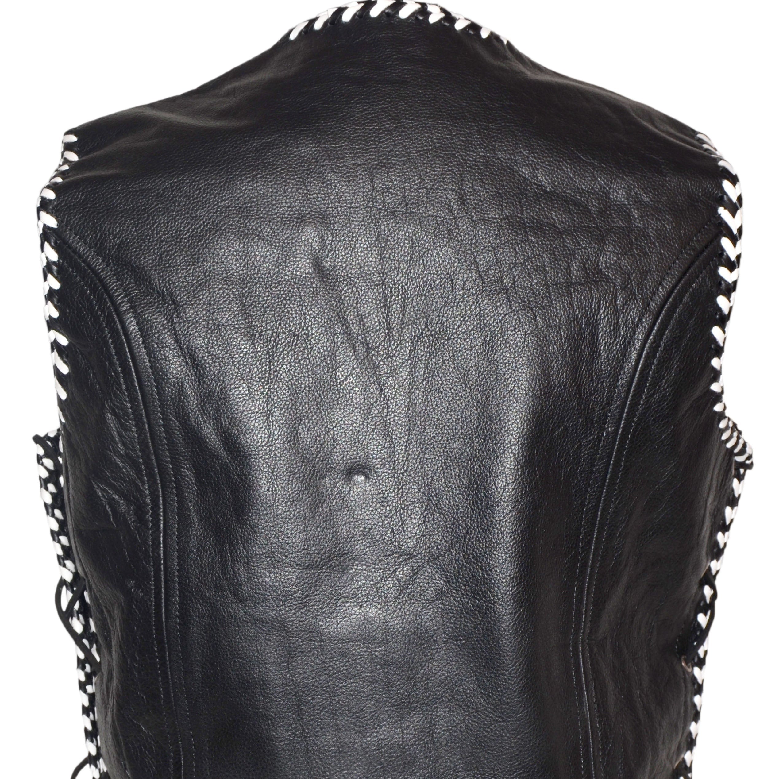 Schwarze Biker Lederweste