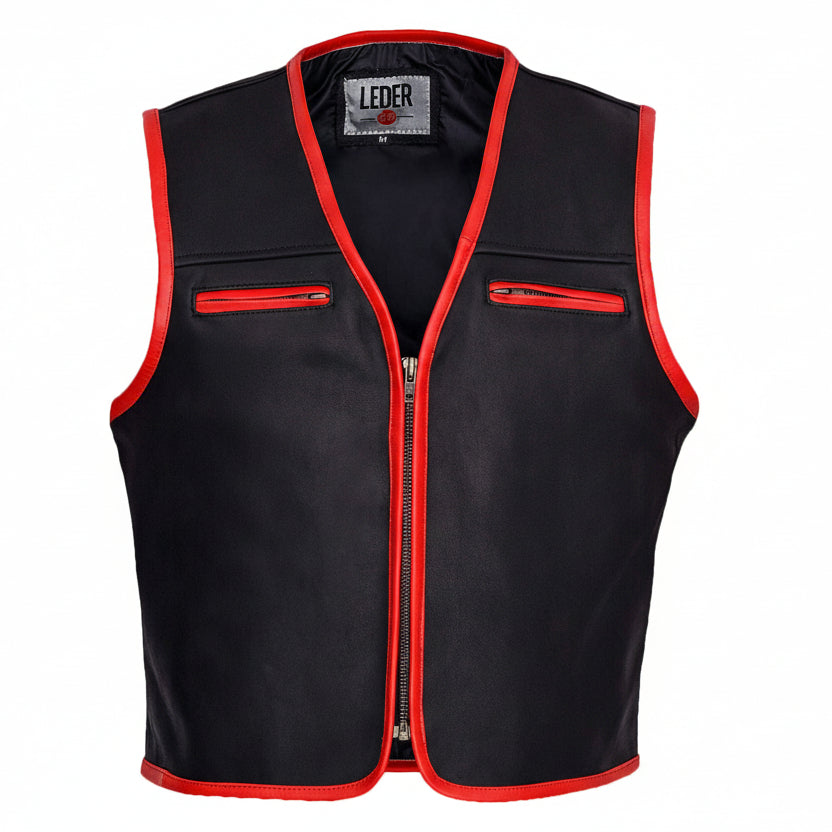 Wasserdichte Biker Lederweste