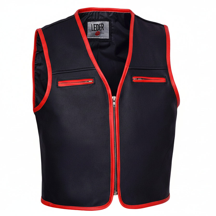 Wasserdichte Biker Lederweste