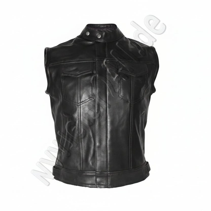 Winddichte Biker Lederweste