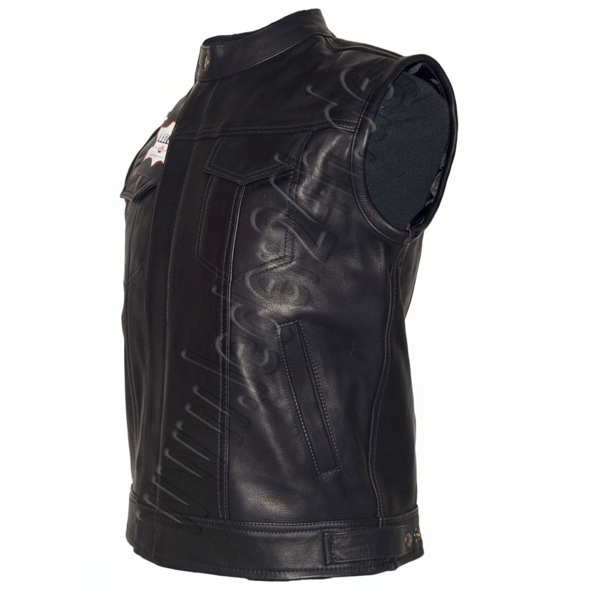 Winddichte Biker Lederweste