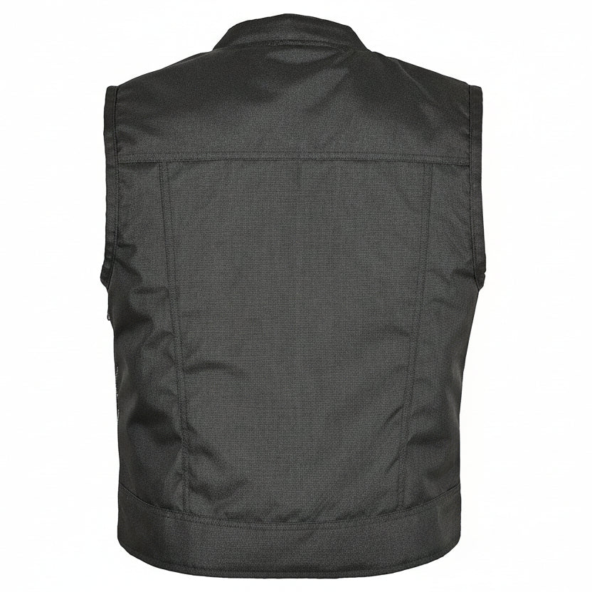 Schwarze Textilweste Herren