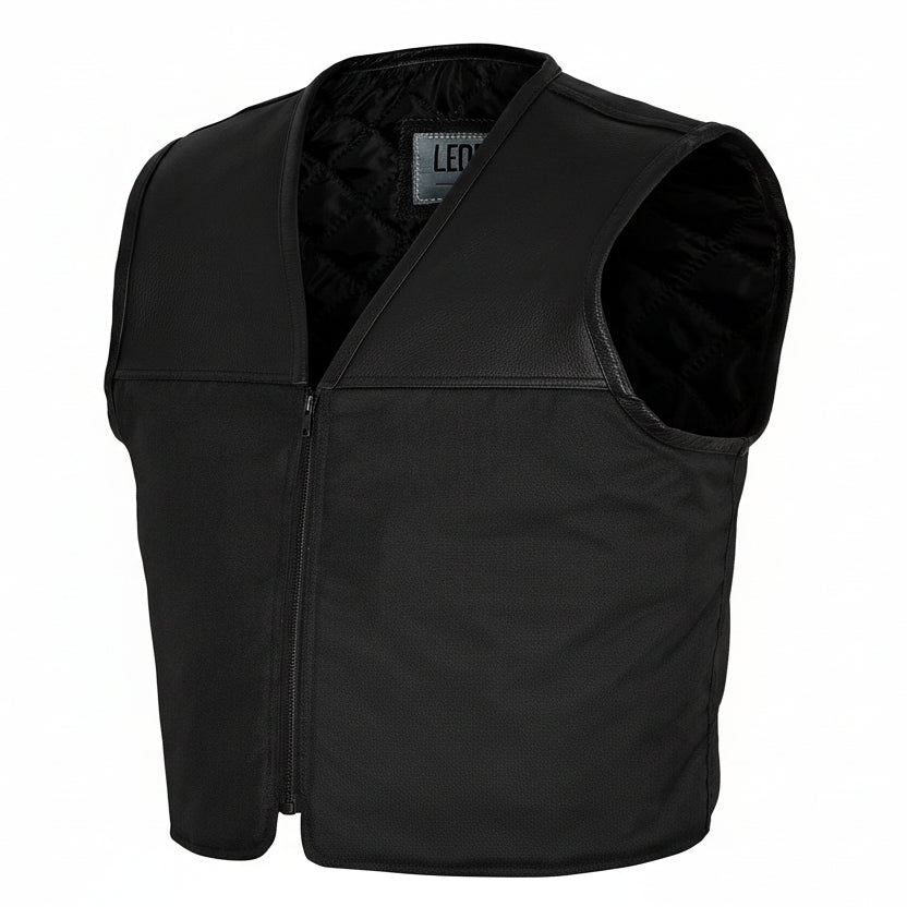 Leder Textilweste Herren