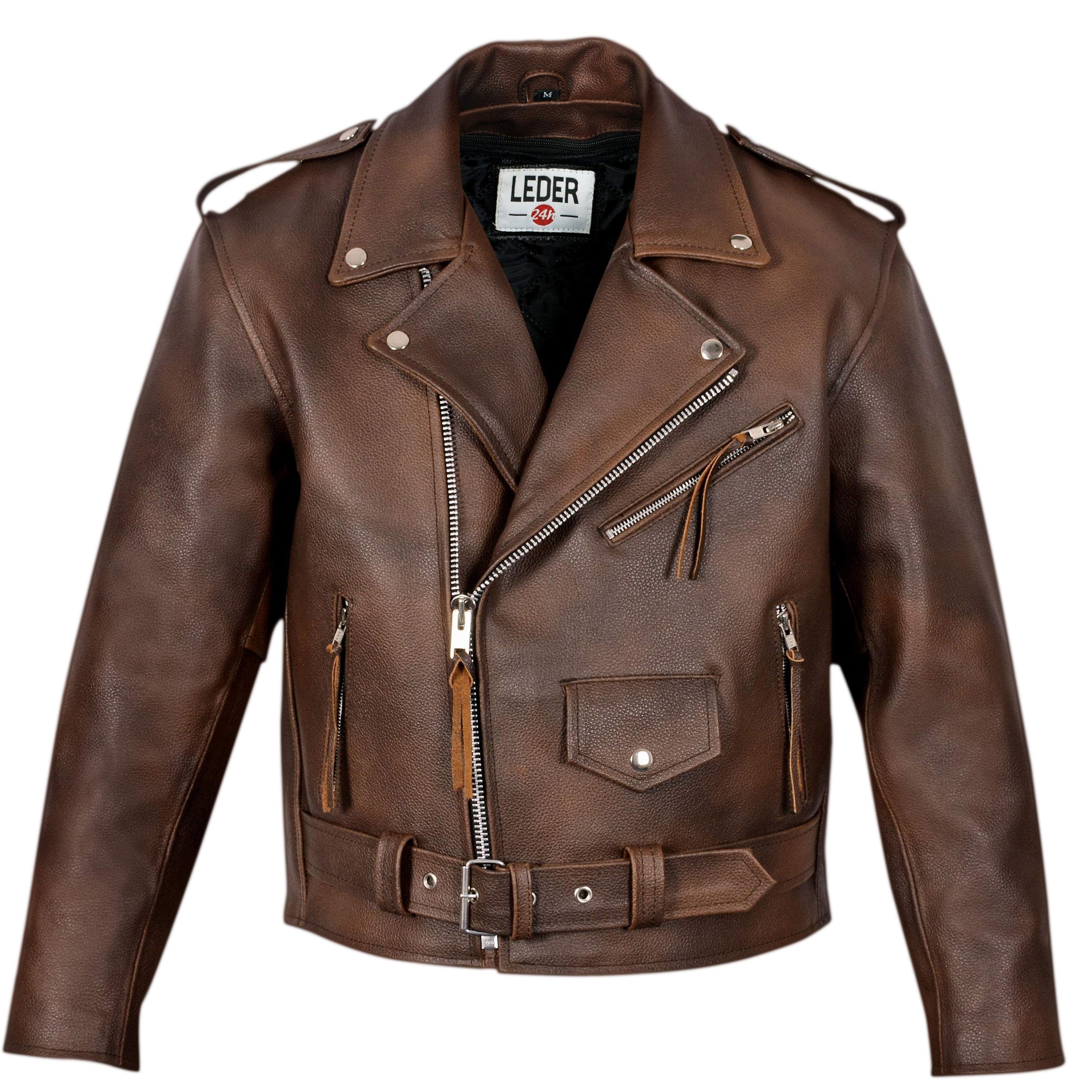 Motorrad Lederjacke Braun