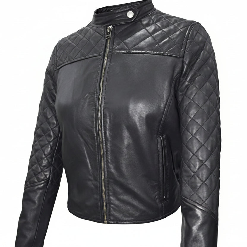 Elegante Lederjacke Schwarz