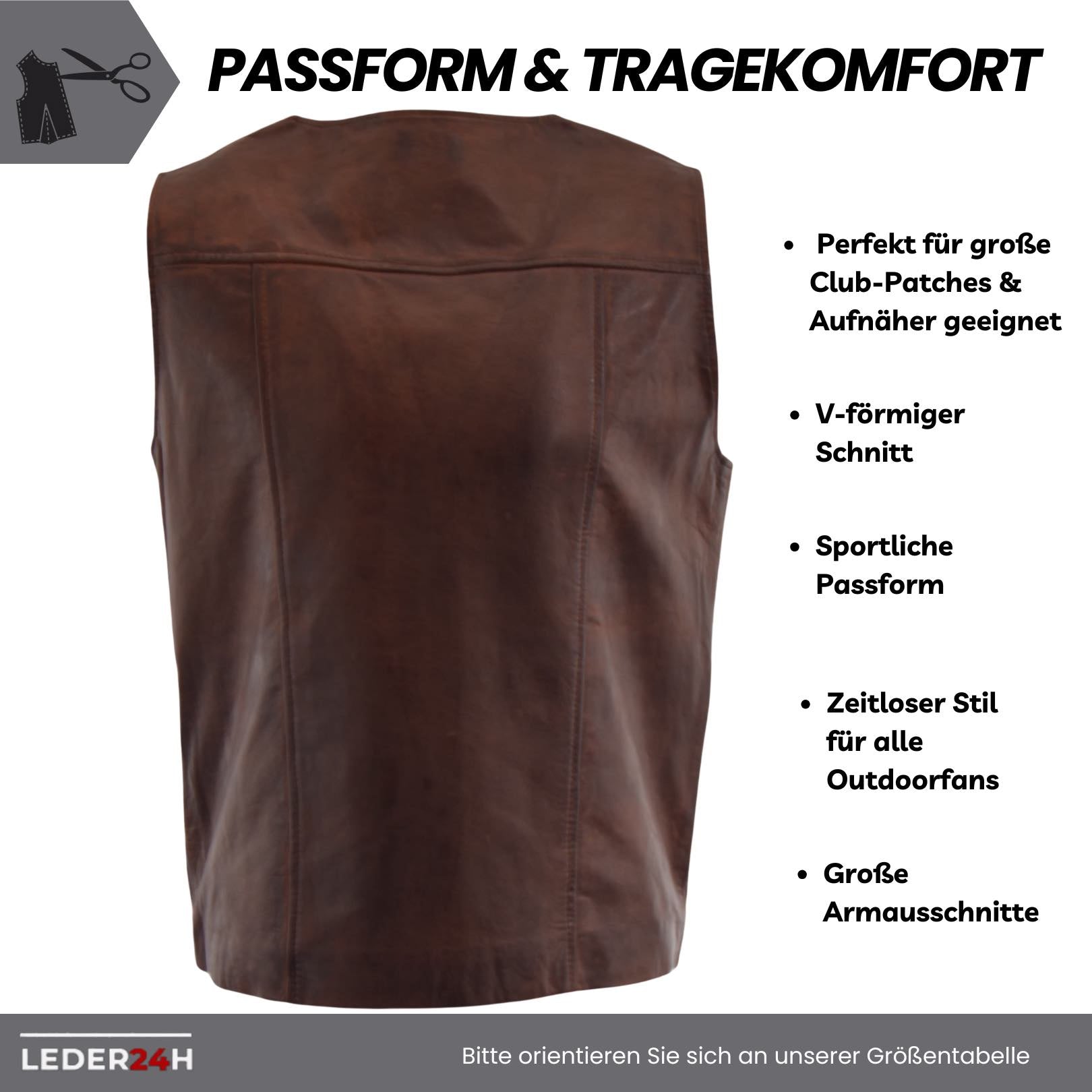 Outdoor Lederweste Herren