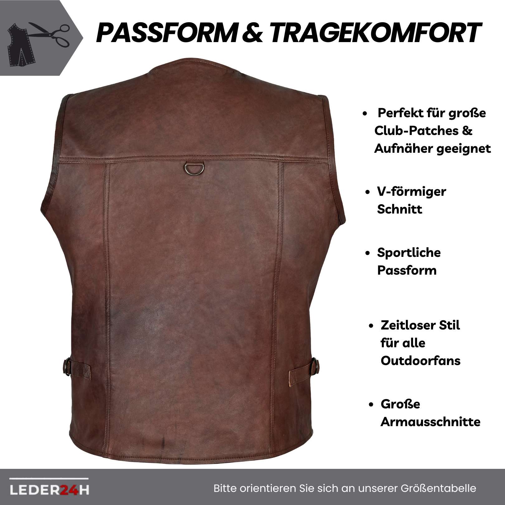 Outdoor Lederweste Herren