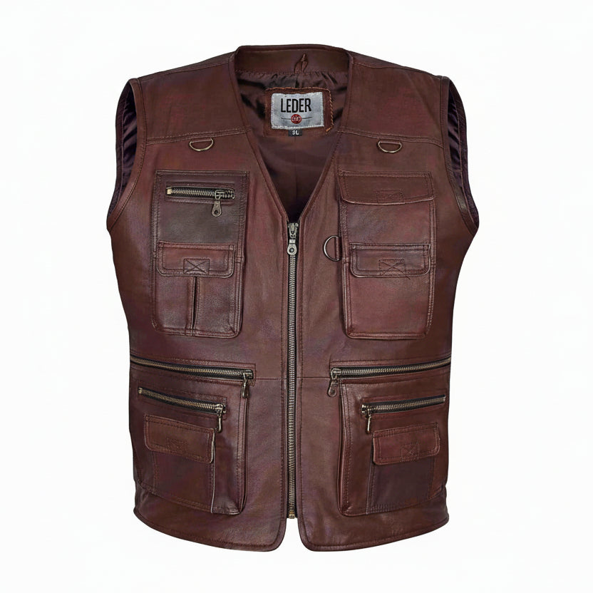 Outdoor Lederweste Herren