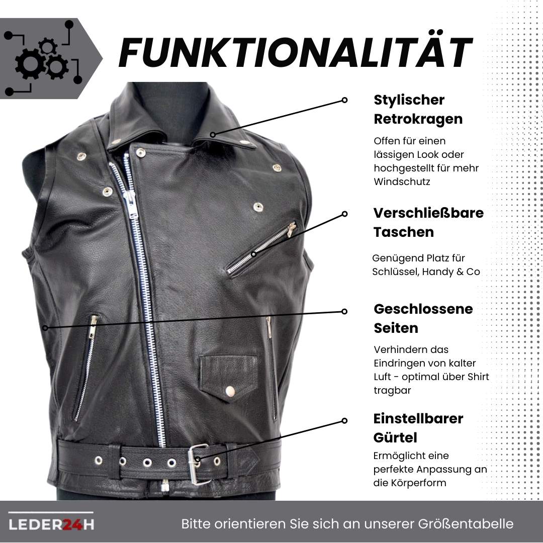 Rockabilly Lederweste Herren