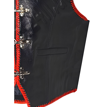 Biker Lederweste Rot