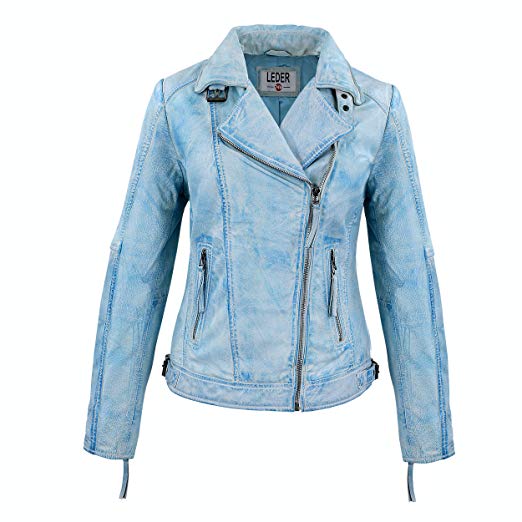 Exklusive Lederjacke Gelb Damen