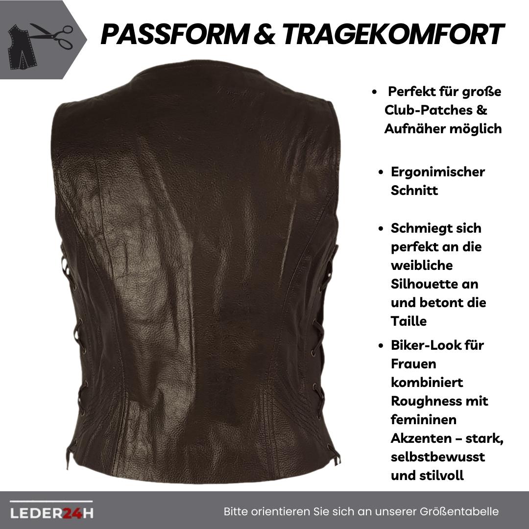 Edle Damen Lederweste Braun
